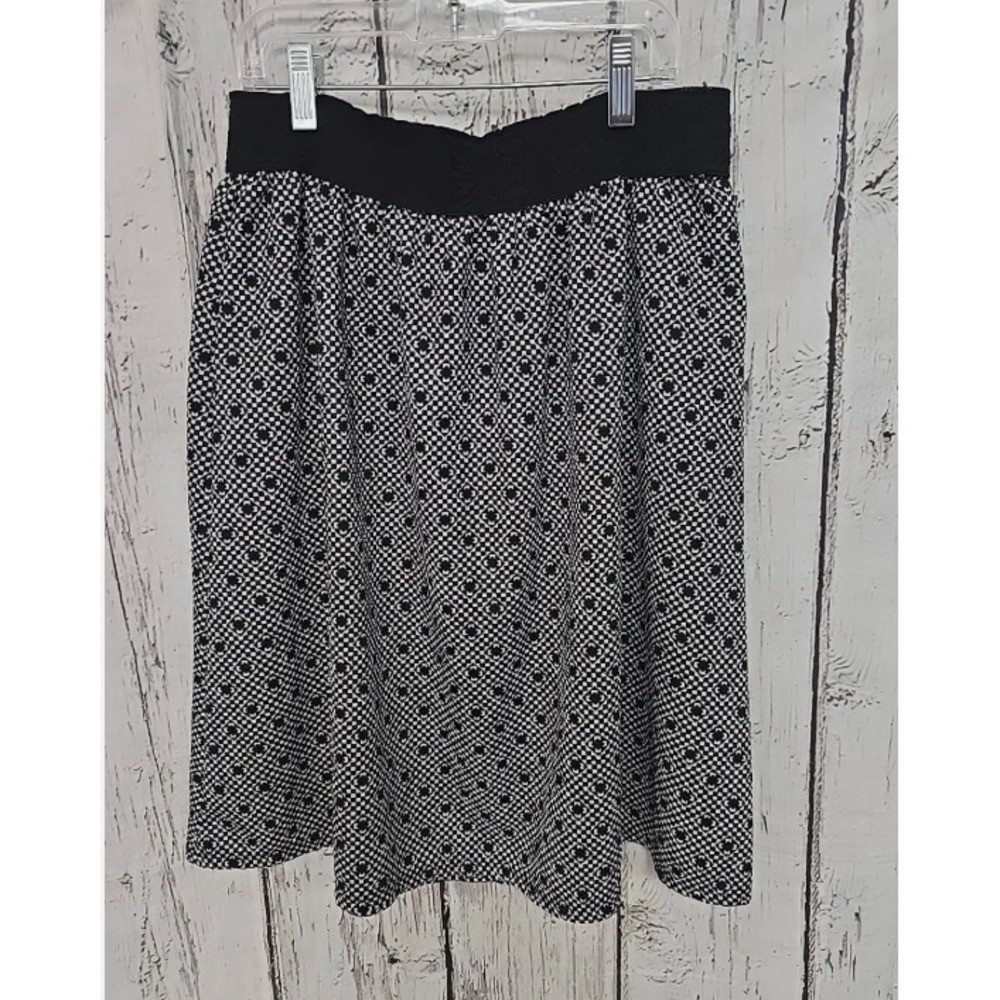 JOE B Joe Benbasset Women's Black White Elastic Waist A-Line Skirt Size M